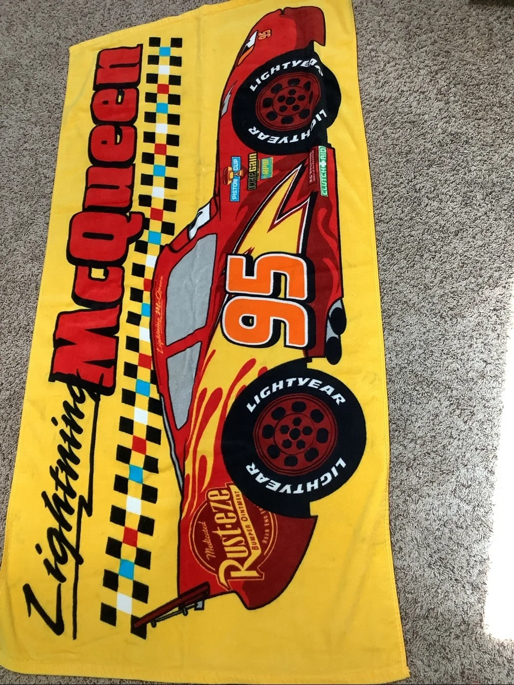Disney lightning McQueen beach towel